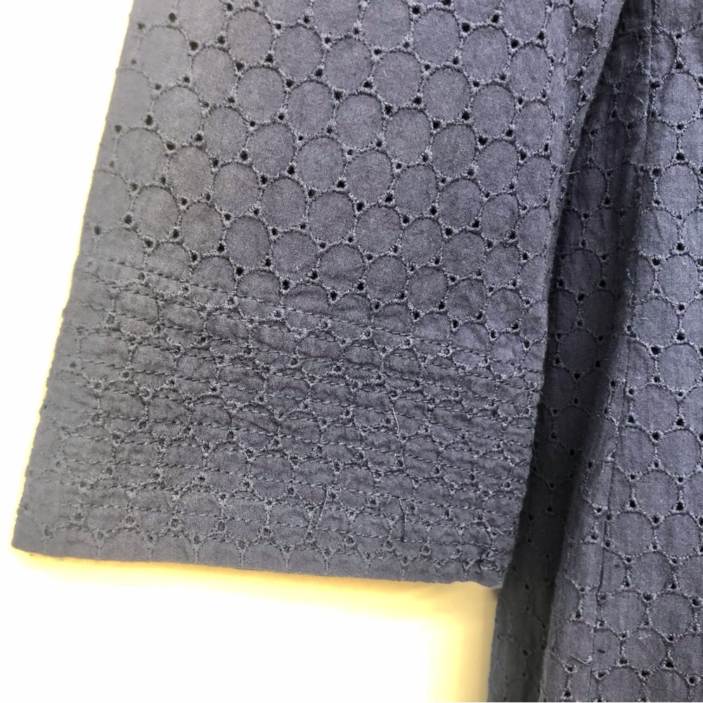 Donna Morgan Navy Eyelet Shift Dress - Picture 5 of 16